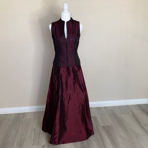 Jessica McClintock Vintage 90s Maroon Prom Dress